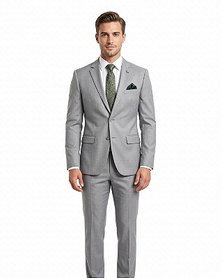 Terno Slim Cinza de Poliviscose com Calça de Regulagem – Elegância e Conforto