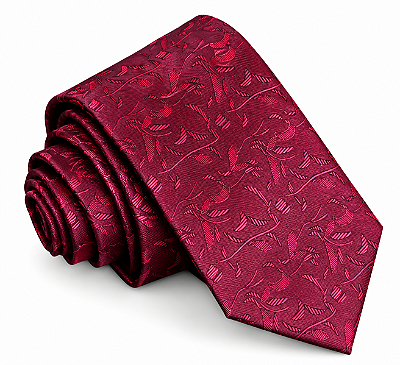 Gravata Masculina Bordô com Estampa Floral Tonal | Ties & Company