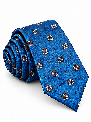 Gravata Masculina Azul com Padronagem Floral – Elegância e Sofisticação | Ties & Company