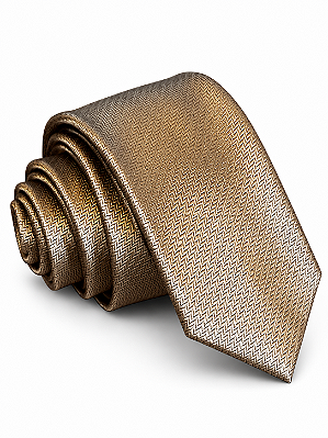 Gravata Masculina Marrom Acobreada com Microtextura