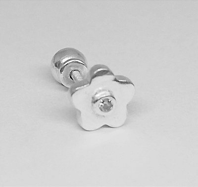 Piercing Flor cravejado Tragus - Prata 925