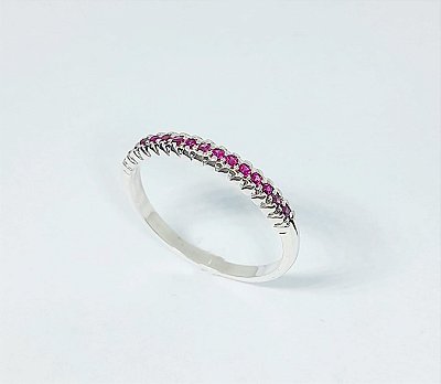 Meia Aliança Zircônia - Prata 925