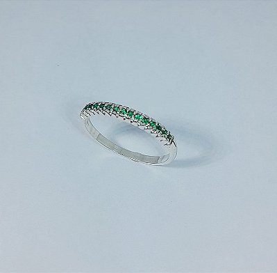 Meia Aliança Zircônia - Prata 925