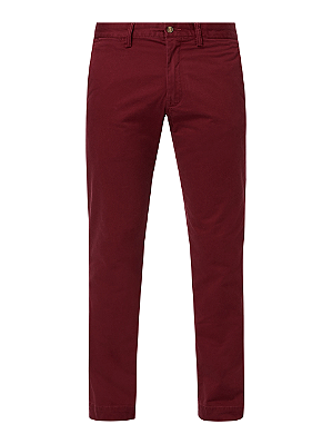 Calça Ralph Lauren Masculina de Sarja Chino Stretch Slim Fit Vinho