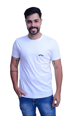 Camiseta Masculina Hugo Boss Classic Logo Branca