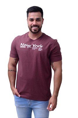 Camiseta Calvin Klein Masculina New York Bordô