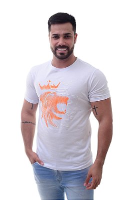 Camiseta Von der Volke Masculina Lion Scrible Branca