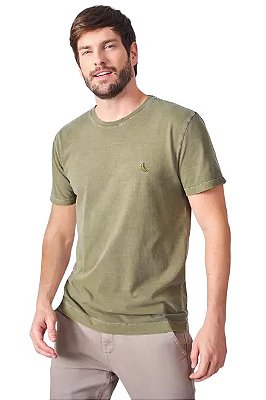 Camiseta Reserva Masculina meia malha stone Verde musgo