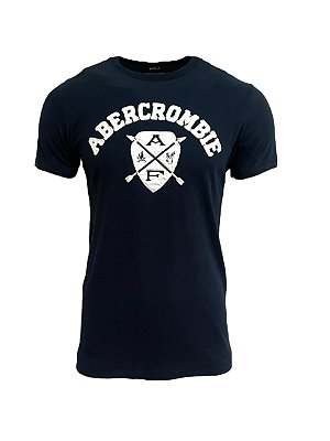 Camiseta Abercrombie Masculina Shield Azul marinho