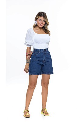 Shorts Feminino Jeans Mom Stone Godli