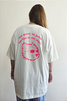 Camiseta Oversized Sem Querer Me Gabar Mas Hoje Eu Nem Chorei Off-White