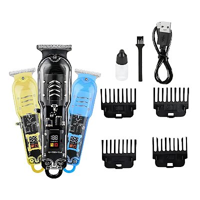 Máquina Profissional Cabelo e Barba Sem Fio Recarregável