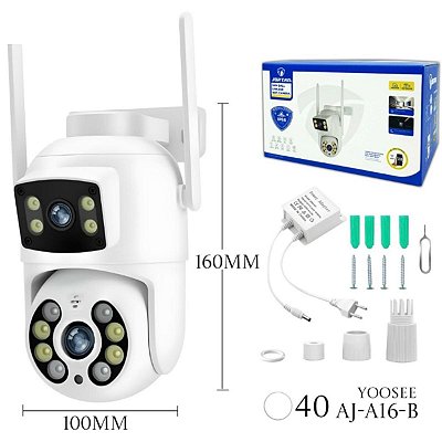 Câmera WiFi Externa IP66 360° Lente Dupla Visão Noturna Yoosee