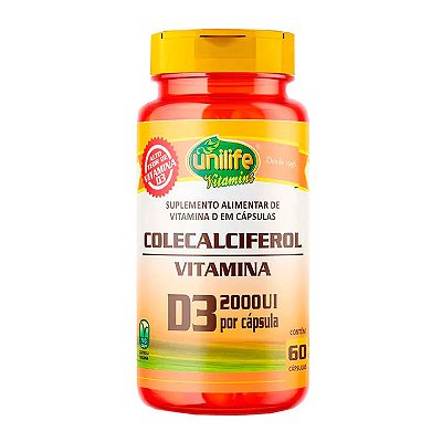 Colecalciferol Vitamina D3 470mg UNILIFE 60 Cápsulas