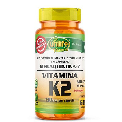 Vitamina k2 mk-7 menaquinona 60 cápsulas vegetarianas - unilife