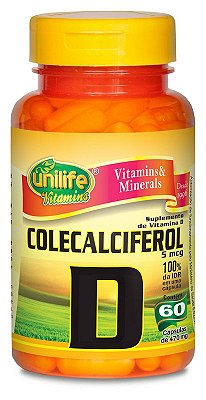 Vitamina D3 (Colecalciferol) - 60 Cápsulas - Unilife