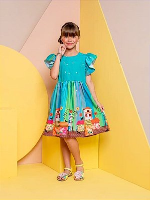 Vestido Casinhas Azul