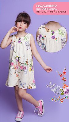 Macaquinho Floral Garden - Coleção Garden - Prima Primavera