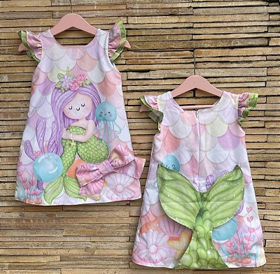 KIT do Vestido Sereia Cabelo lilás - Coleção Puppy