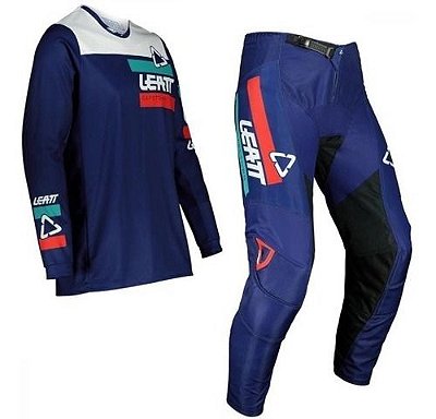 Conjunto Motocross Calça + Camisa Leatt Ride Kit 3.5 Royal