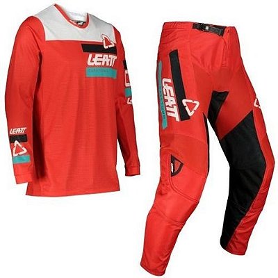 Conjunto Motocross Calça + Camisa Leatt Ride Kit 3.5 Red