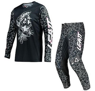 Conjunto Para Motocross Camisa + Calça Leatt 4.5 Lite Skull