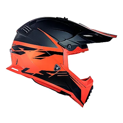 Capacete Ls2 MX437 Roar  - Preto/Vermelho