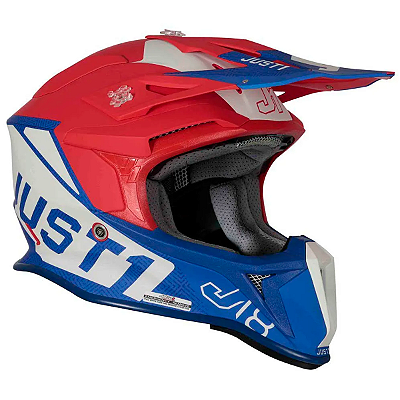 Capacete Just1 J18 Vertigo - Azul/Vermelho