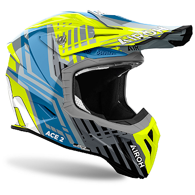 Capacete Airoh Aviator Ace 2 Proud Amarelo/Azul