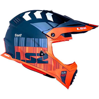 Capacete LS2 MX437 XCode Laranja/Azul