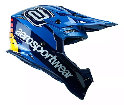 Capacete Asw Fusion 2.0 Relay Azul Laranja