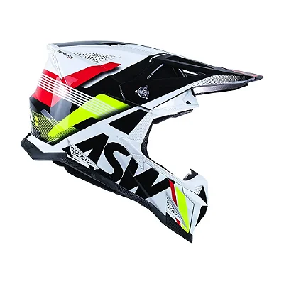 Capacete Asw R1 Mips Neo Branco Preto Vermelho Fibra de Vidro
