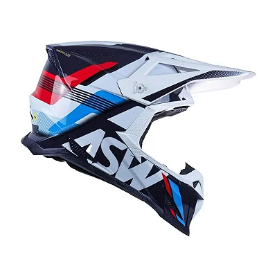 Capacete Asw R1 Mips Neo Branco Marinho Vermelho Fibra de Vidro