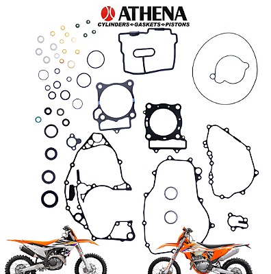 Jogo de Juntas KTM 350 SXF 19/22 EXCF 350 20/22 HUSQ FE 350 20/22 c/ Retentor De Válvula + Borrachas Athena
