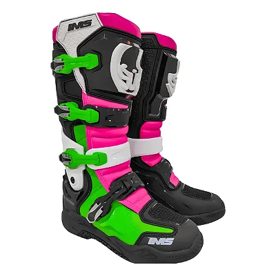 Bota IMS One Preta/Verde/Rosa