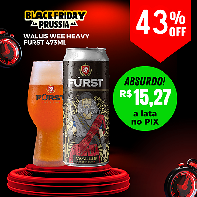 CERVEJA FURST WALLIS - WEE HEAVY - SMOKED SCOTCH LATA 473ML UNIDADE