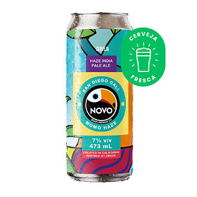 CERVEJA NOVO BRAZIL MOMO HAZY IPA - LATA UNIDADE 473ML