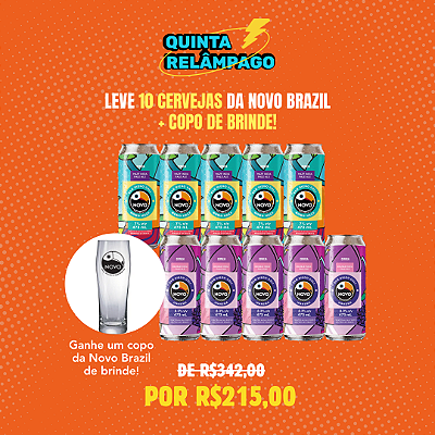 Kit Novo Brazil Brewing - 10 Latas + Copo