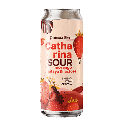 CERVEJA PRUSSIA CATHARINA SOUR MORANGO, PITAYA E LACTOSE LATA 473ML UNIDADE