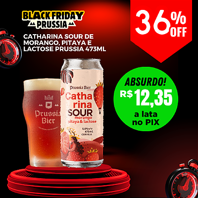 CERVEJA PRUSSIA CATHARINA SOUR MORANGO, PITAYA E LACTOSE LATA 473ML UNIDADE