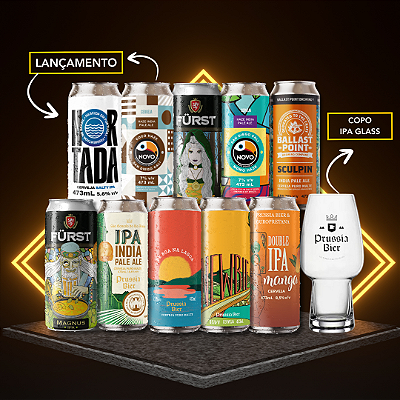 IPAs + IPA Glass – 10 latas + Copo