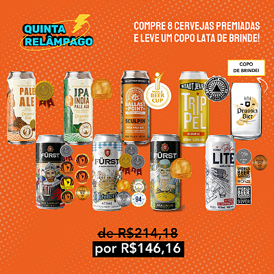 Quinta Relâmpago – PREMIADAS – 8 Latas + Copo