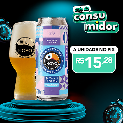 Pool Party (Hazy IPA) Novo Brazil unidade - Lata 473ml
