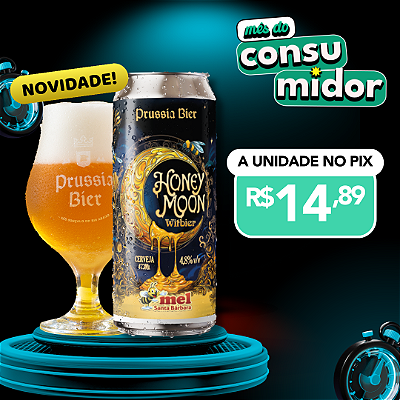 Honey Moon (Witbier com mel) Prussia Bier unidade - Lata 473ml