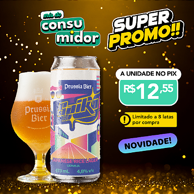 Saiko Rice Lager Prussia Bier unidade - Lata 473ml