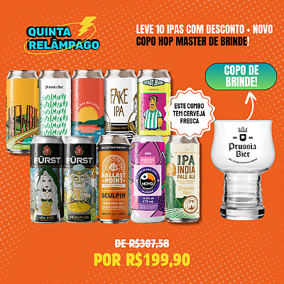 Quinta relampago – 10 IPAs + Copo Hop Master