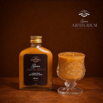 Licor de doce de leite - Gran Arthurium - Garrafa 160mL