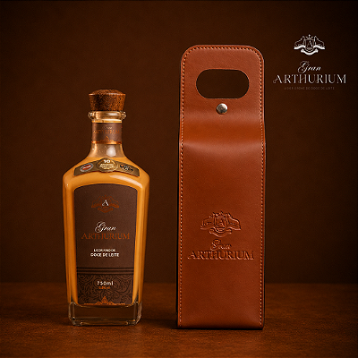 Garrafa Gran Arthurium 750ml + Bolsa Courino Porta Garrafa 750ml