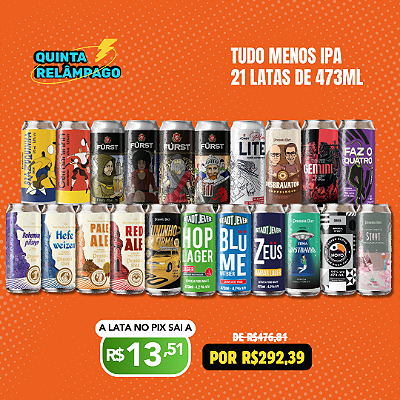 Quinta Relâmpago - Tudo menos IPA - 21 Latas