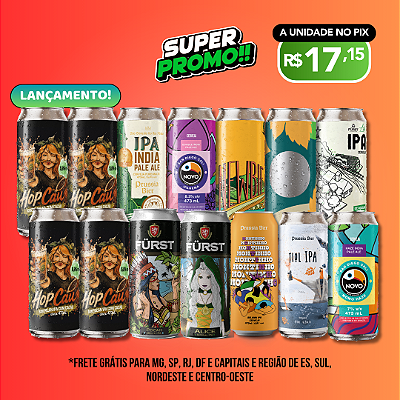 Super Promo MIX IPAs - Hopcau - IPA com Cacau - Confia na Mari - 14 Latas